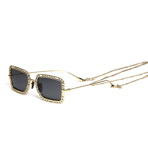 Gucci Accessories - NWT Gucci GG1112S-001-54 Gold Rectangle 54mm Sunglasses